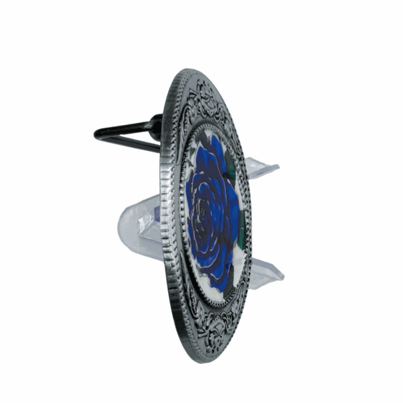 Blue Rose Belt Buckle - Picture 3 of 6